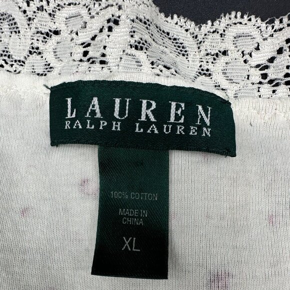 Vintage Pajama Set Pink Roses Lauren Ralph Lauren Y2K Shirt Pants XL Cottagecore - Picture 2 of 7